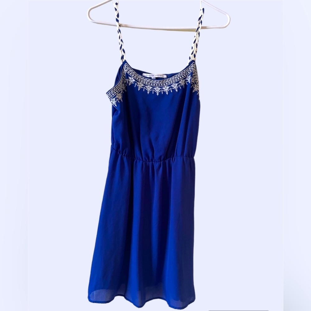 Collective Concepts Spaghetti Strapped Royal Blue Lined Dress Size Medium